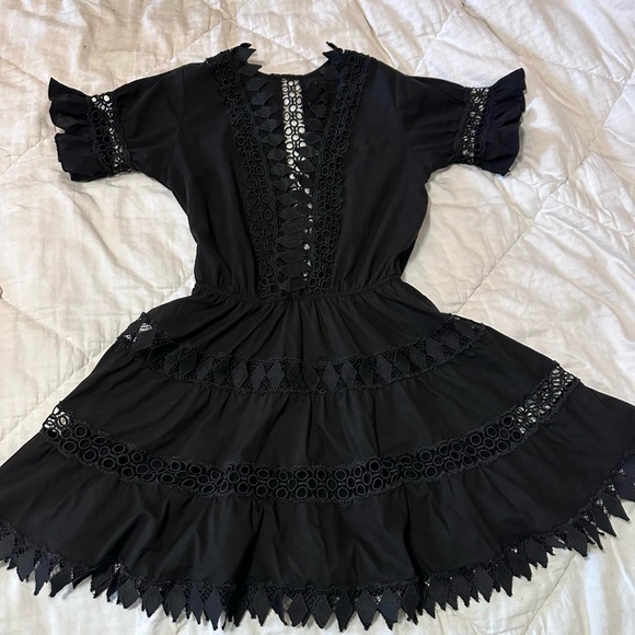 Anthropologie Peixoto Embroidered Lace Cover-Up Mini Dress size small - Picture 2 of 5